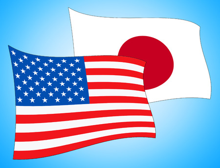 Japan Vs North Korea Peace Diplomacy 3d Illustration. Hope Unity And Freedom Accord Between Countriesの写真素材