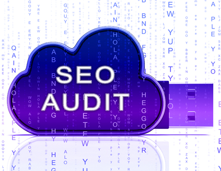 Seo Audit Website Ranking Assessment 3d Rendering Shows Search Engine Optimization review Or traffic Studyの写真素材