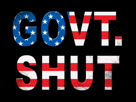 Government Shutdown Words Means America Closed By Senate Or President. Washington DC Closed United Statesの写真素材