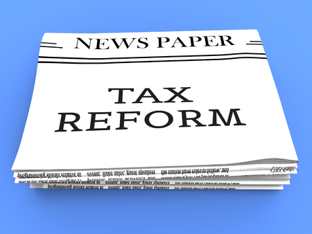 Tax Reform To Change Taxes System In America. GOP Or Republican Finance Policy Changed - 3d Illustrationの写真素材