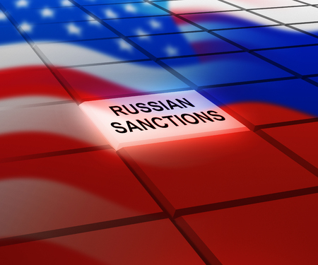Russia Sanctions Banking Embargo On Russian Federation.   3d Illustrationの写真素材