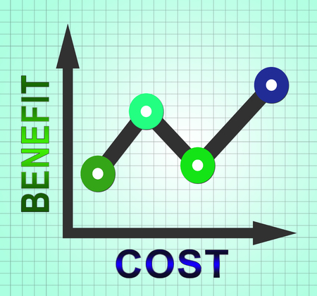 Cost Vs Benefit Graph Means Comparing Price Against Value. Return On Investment Or Balancing Gain - 3d Illustrationの写真素材
