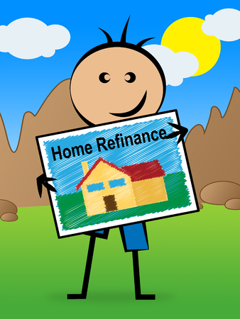 Refinance Your Home Icon Representing Home Equity Line Of Credit. Finance From Ownership Of Houses Or Apartments - 3d Illustrationの写真素材