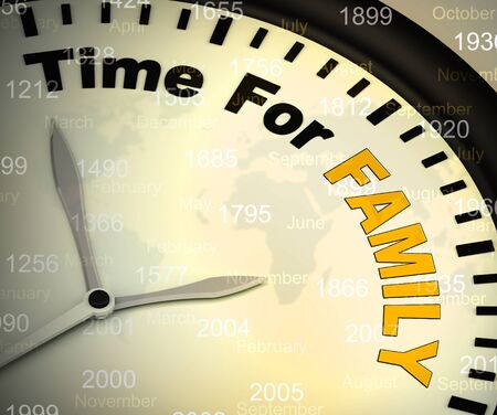 Time for family concept icon means relatives and kinfolk. Relations and offspring such as children...