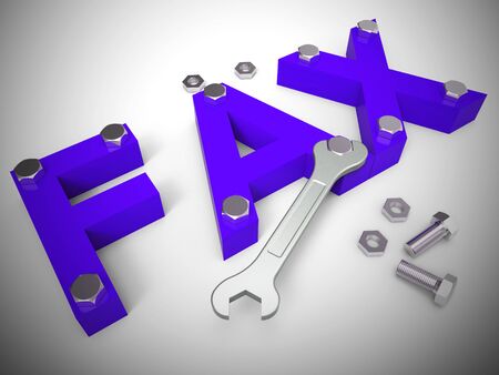 Fax concept icon means facsimile or transmitting by telefax. Communicating by electronic message some documents - 3d illustrationの写真素材