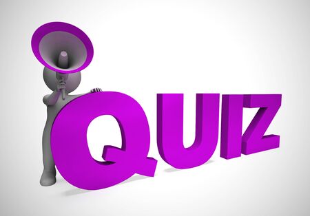 Quiz concept icon means examination or test question. Question and answer game or questionnaire - 3d illustrationの写真素材