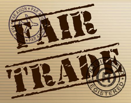 Fairtrade concept icon means equitable dealings with suppliers. Fairness in dealing with producers buy commercial Enterprises - 3d illustrationの写真素材