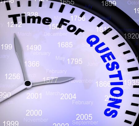 Time for questions concept icon to show help and advice. Online training and information on a helpline or hotline - 3d illustrationの写真素材