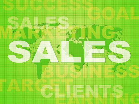 Sales concept icon meaning retail trade selling or online merchandising. Consumer or trade sales - 3d illustrationの写真素材