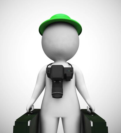 Tourist on holiday or vacation having a few days off. Leisure time of travel in the sun - 3d illustrationの写真素材