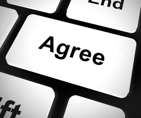 Business agreement concept icon shows approval or acceptance of a deal. Confirmation to agree a contract - 3d illustrationの写真素材