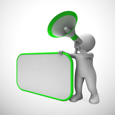 Megaphone used to give opinion announcement or make a speech. Loud hailer proclaiming complaint and grievance - 3d illustrationの写真素材