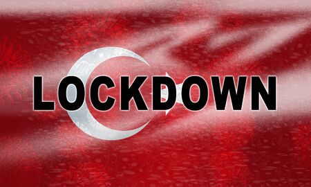 Turkey lockdown preventing ncov epidemic or outbreak. Covid 19 Turkish precaution to isolate disease infection - 3d Illustrationの写真素材