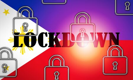 Philippines lockdown or shutdown preventing coronavirus epidemic outbreak. Covid 19 Pilipinas aim to...