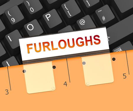 Furloughed Or Laid Off Employees Out Of Work. Temporary Shutdown Causing Layoffs From Bad Economy Or Coronavirus - 3d Illustrationの写真素材
