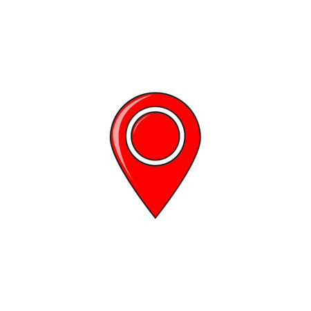 Nice red geo pin Location map travelling icon set - vector for web, 2Dのイラスト素材