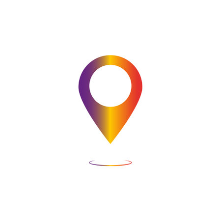 Gradient geo pin stylish Location map travelling icon set - vector for web, colorfull , motion designのイラスト素材