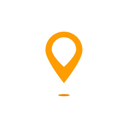 Orange Location map travelling icon set - vector for web, bussiness card and motion designのイラスト素材