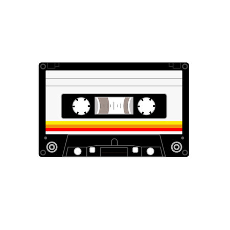 Old styled music cassette , side A , side B , classic blackのイラスト素材