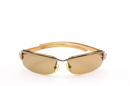Brown sunglasses isolated on the white backgroundの写真素材