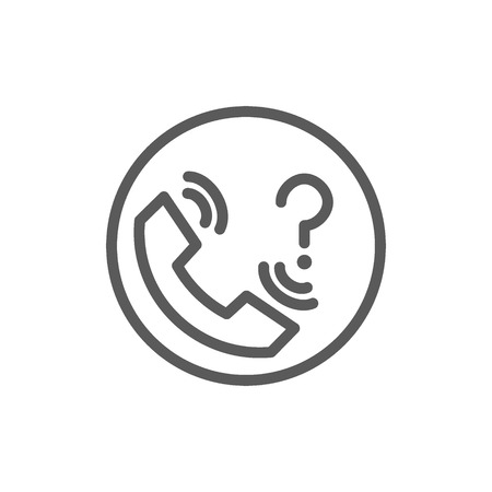 Vector ontact support with question mark line icon. Symbol and sign illustration design. Isolated on white backgroundのイラスト素材