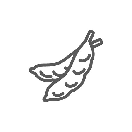 Vector young peas, vegetable line icon. Symbol and sign illustration design. Isolated on white backgroundのイラスト素材