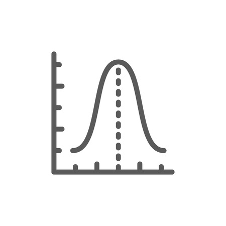 Vector gauss histogram function graph, parabola line icon. Symbol and sign illustration design. Isolated on white backgroundのイラスト素材