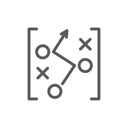 Vector soccer game strategy scheme, drawing line icon. Symbol and sign illustration design. Isolated on white backgroundのイラスト素材