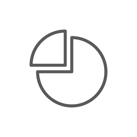 Vector pie chart with segment line icon. Symbol and sign illustration design. Isolated on white backgroundのイラスト素材