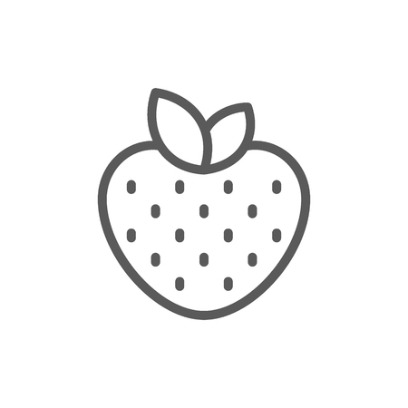 Vector strawberry line icon. Symbol and sign illustration design. Isolated on white backgroundのイラスト素材