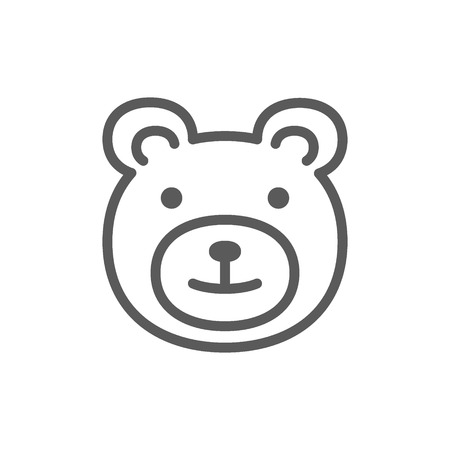 Vector teddy bear, childrens toy line icon. Symbol and sign illustration design. Isolated on white backgroundのイラスト素材