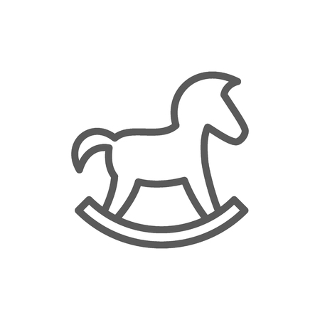 Vector rocking horse line icon. Symbol and sign illustration design. Isolated on white backgroundのイラスト素材