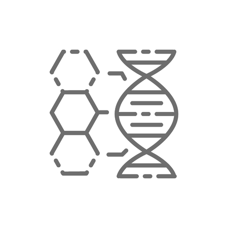 Vector dna structure, genetics, molecule analysis line icon. Symbol and sign illustration design. Isolated on white backgroundのイラスト素材