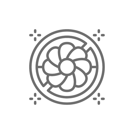 Vector forbidden sign with flowers, pollen allergy line icon. Symbol and sign illustration design. Isolated on white backgroundのイラスト素材