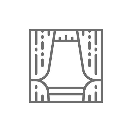 Vector curtains, drapes, decoration line icon. Symbol and sign illustration design. Isolated on white backgroundのイラスト素材