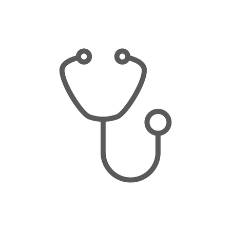 Vector stethoscope line icon. Symbol and sign illustration design. Isolated on white backgroundのイラスト素材