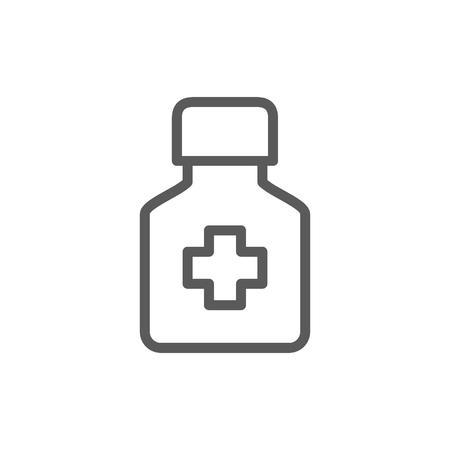 Vector bottle of medicine line icon. Symbol and sign illustration design. Isolated on white backgroundのイラスト素材