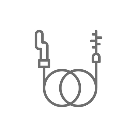 Vector plumbing wire, drain snake, pipe cleaner line icon. Symbol and sign illustration design. Isolated on white backgroundのイラスト素材