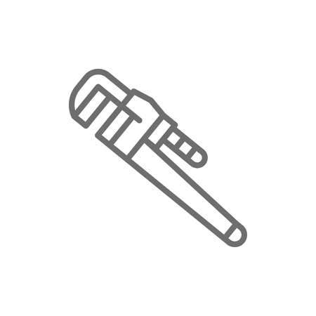 Vector adjustable wrench line icon. Symbol and sign illustration design. Isolated on white backgroundのイラスト素材