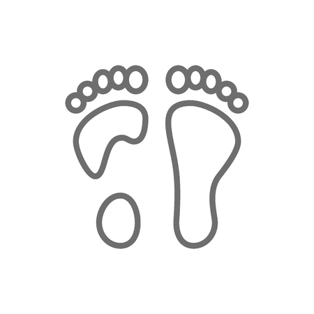 Vector flat foot line icon. Symbol and sign illustration design. Isolated on white backgroundのイラスト素材