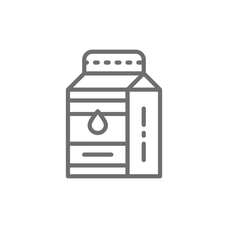 Vector milk, kefir in paper box line icon. Symbol and sign illustration design. Isolated on white backgroundのイラスト素材