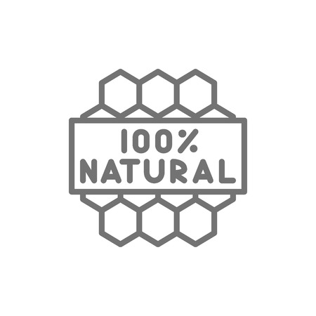 Vector honeycombs, natural honey product line icon. Symbol and sign illustration design. Isolated on white backgroundのイラスト素材