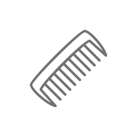 Comb, hair brush line icon. Isolated on white background
