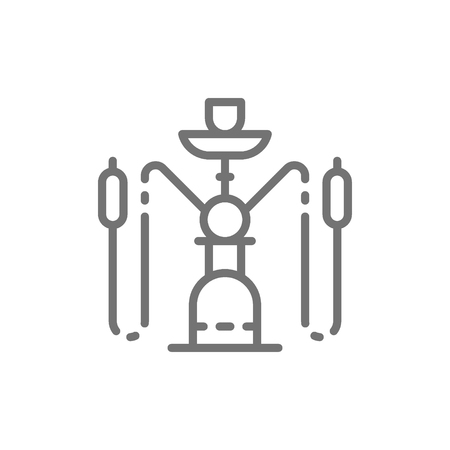 Vector hookah line icon. Symbol and sign illustration design. Isolated on white background