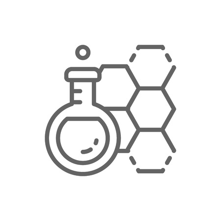 Vector chemical flask, test tube line icon. Symbol and sign illustration design. Isolated on white backgroundのイラスト素材
