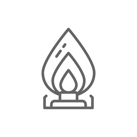 Vector gas stove, oil burner line icon. Symbol and sign illustration design. Isolated on white backgroundのイラスト素材