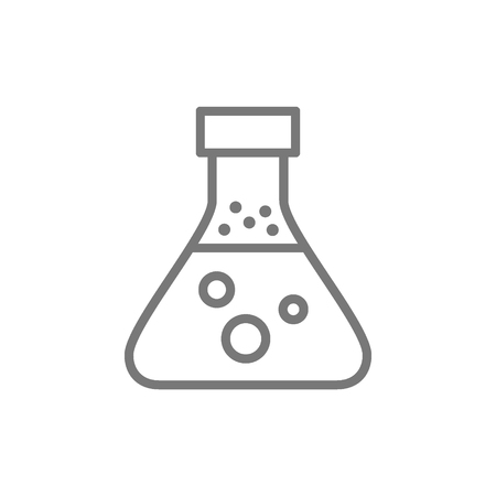 Vector experiment flask, chemical test tube line icon. Symbol and sign illustration design. Isolated on white backgroundのイラスト素材