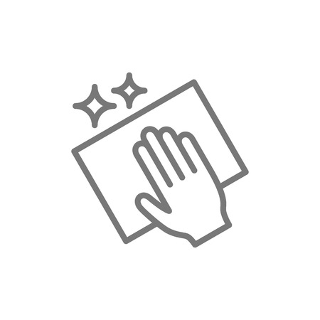 Vector cleaning with rag line icon. Symbol and sign illustration design. Isolated on white backgroundのイラスト素材