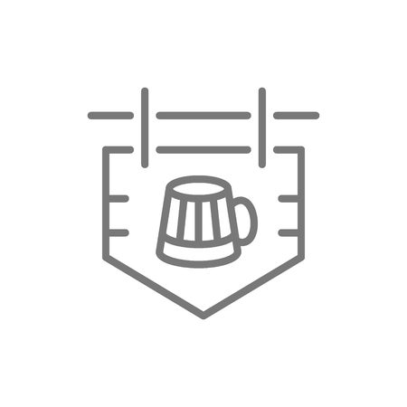 Vector bar signboard line icon. Symbol and sign illustration design. Isolated on white backgroundのイラスト素材