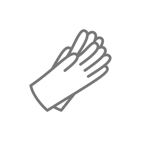 Vector protective rubber gloves line icon. Symbol and sign illustration design. Isolated on white backgroundのイラスト素材